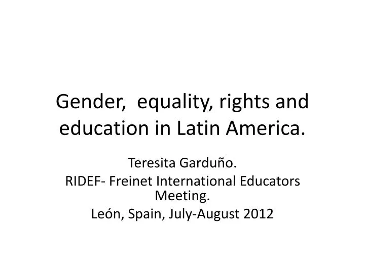 gender equality rights and education in latin america
