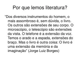 por que lemos literatura