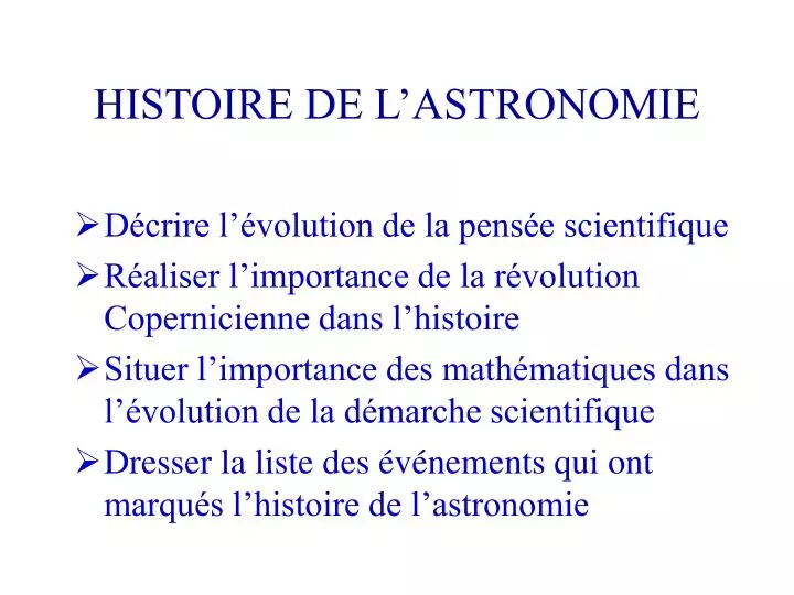 histoire de l astronomie