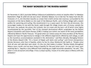 THE MANY WONDERS OF THE RIVIERA NAYARIT