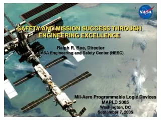 SAFETY AND MISSION SUCCESS THROUGH ENGINEERING EXCELLENCE