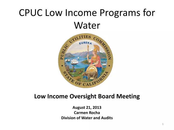 cpuc low income programs for water