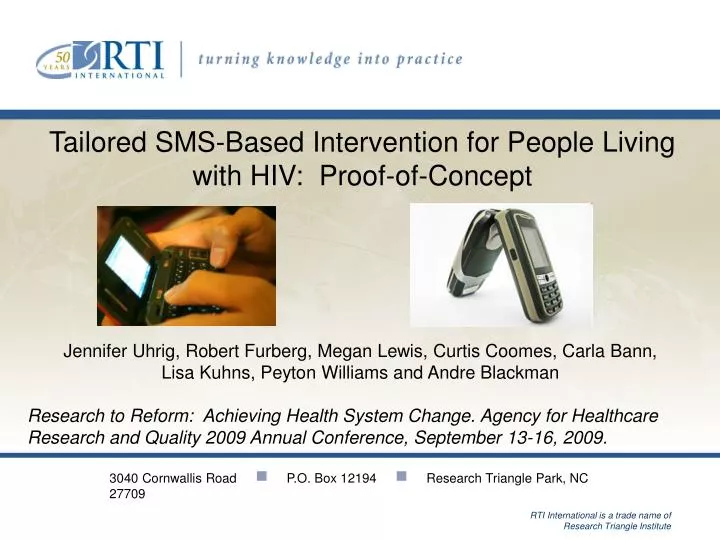 tailored sms based intervention for people living with hiv proof of concept