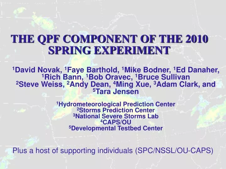 the qpf component of the 2010 spring experiment