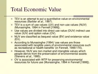 Total Economic Value