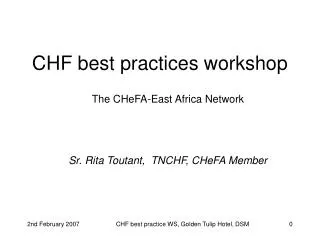 CHF best practices workshop