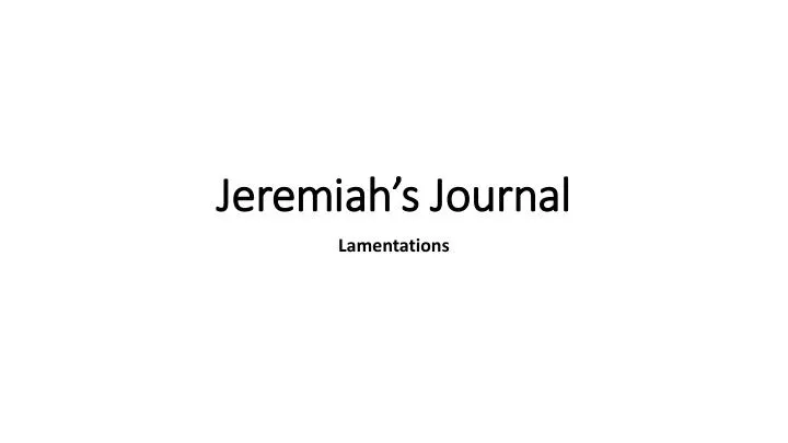 jeremiah s journal