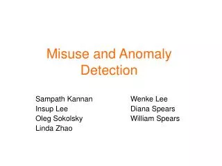 Misuse and Anomaly Detection