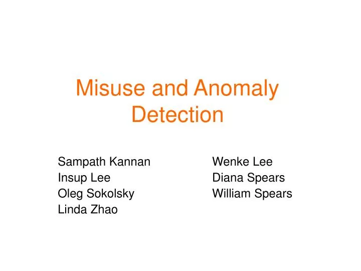 misuse and anomaly detection