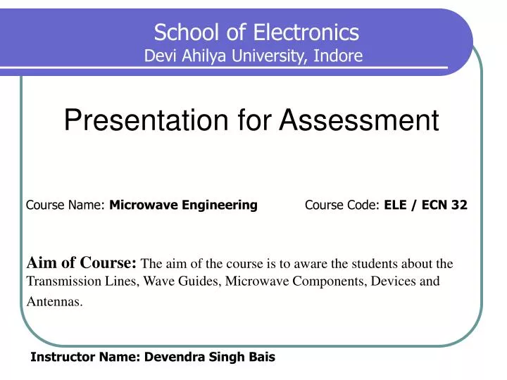 presentation for assessment
