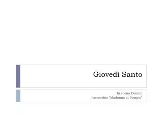 gioved santo
