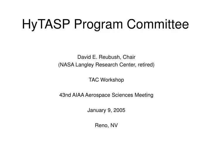 hytasp program committee