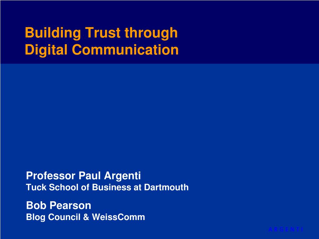 PPT - Building Trust through Digital Communication PowerPoint ...