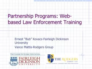 Partnership Programs: Web-based Law Enforcement Training