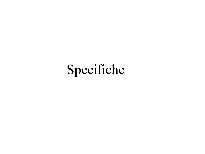 specifiche