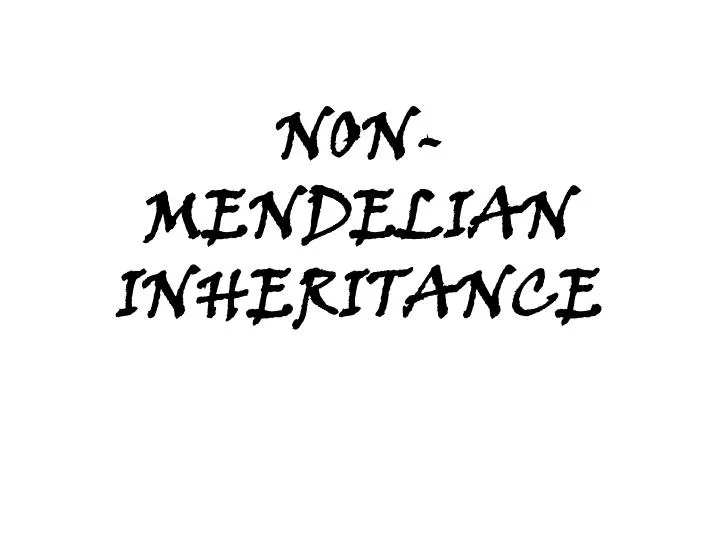 non mendelian inheritance