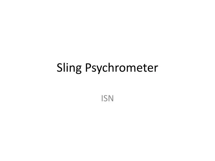 sling psychrometer