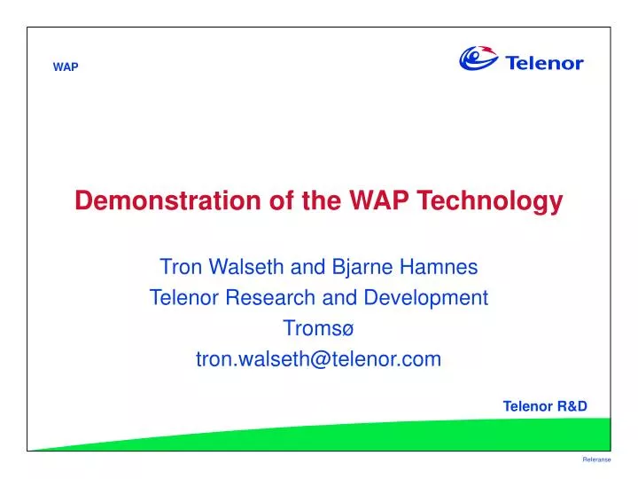demonstration of the wap technology