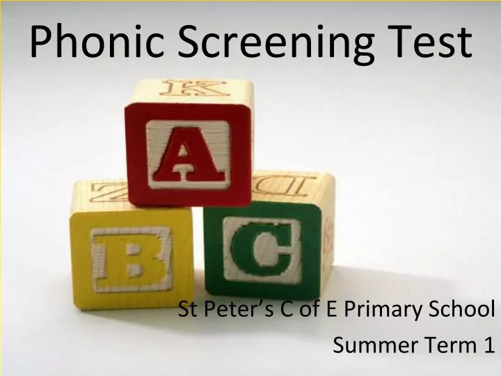 phonic screening test
