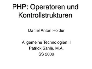 daniel anton holder allgemeine technologien ii patrick sahle m a ss 2009