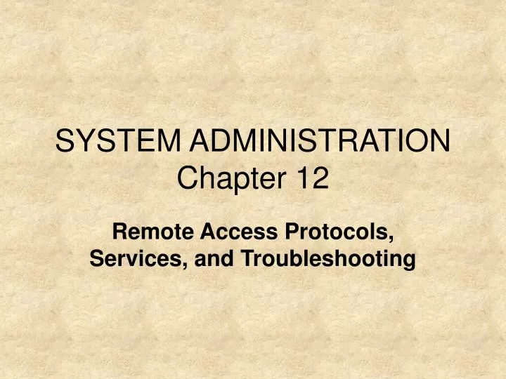 system administration chapter 12