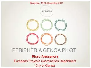 Risso Alessandra European Projects Coordination Department City of Genoa