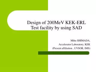 Design of 200MeV KEK-ERL Test facility by using SAD