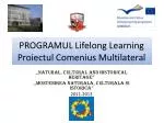 PROGRAMUL Lifelong Learning Proiectul Comenius Multilateral - slide 1