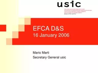 EFCA D&amp;S 16 January 2006