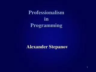 Professionalism in Programming