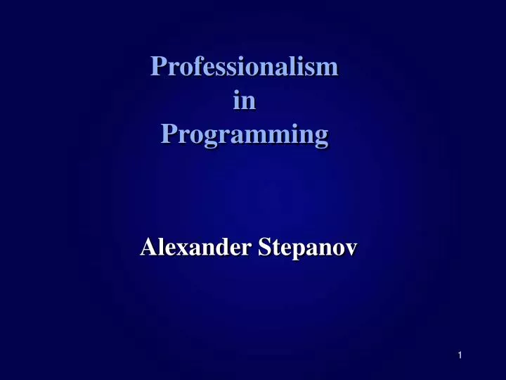 professionalism in programming