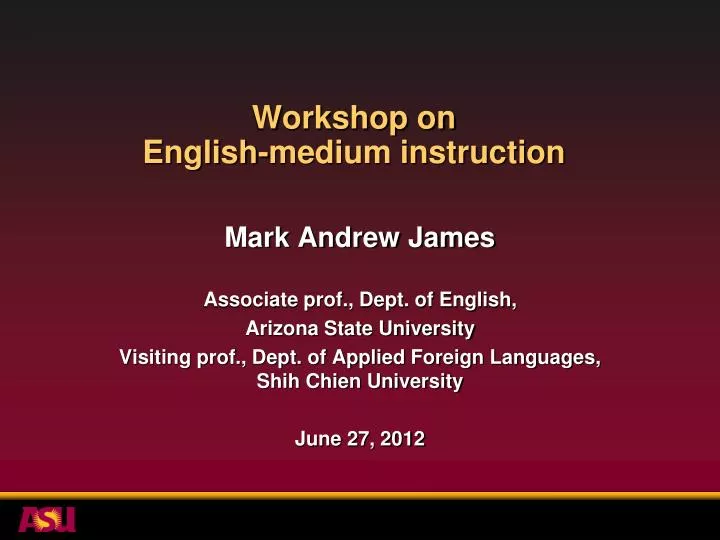 workshop on english medium instruction