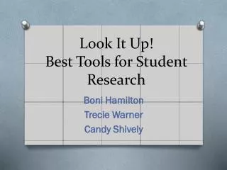 Look It Up! Best Tools for Student Research