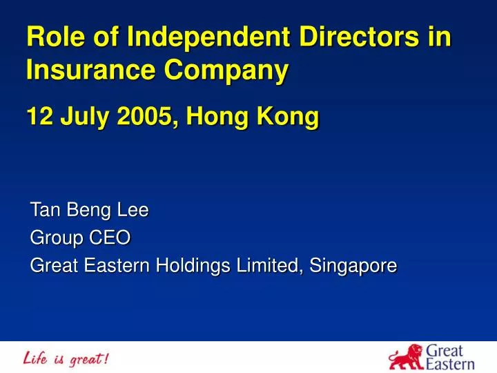 tan beng lee group ceo great eastern holdings limited singapore