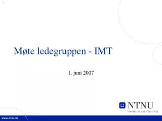 Møte ledegruppen - IMT