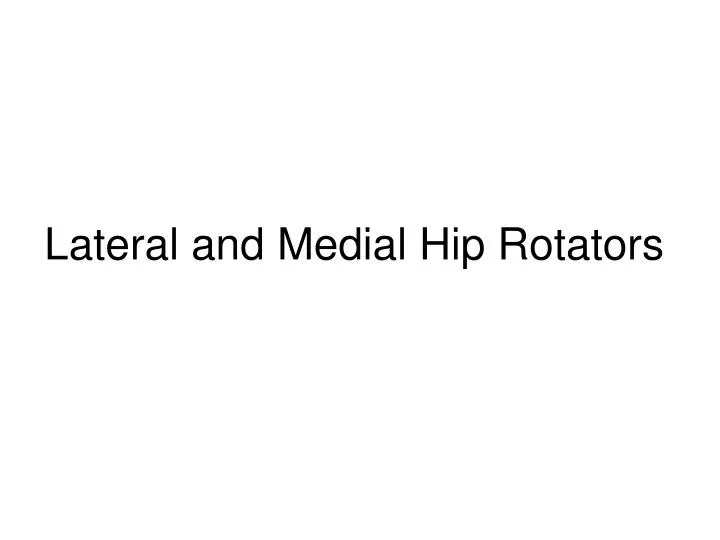 lateral and medial hip rotators