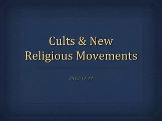 cults new religious movements