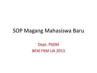 sop magang mahasiswa baru