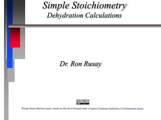 Simple Stoichiometry Dehydration Calculations