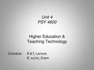 Higher Education &amp; Teaching Technology