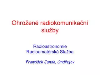 ohro en radiokomunika n slu by