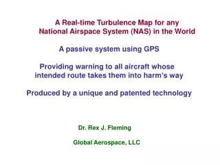 A Real-time Turbulence Map for any National Airspace System (NAS) in the World