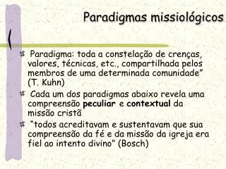 paradigmas missiol gicos