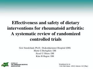 JOURNAL OF THE AMERICAN DIETETIC ASSOCIATION