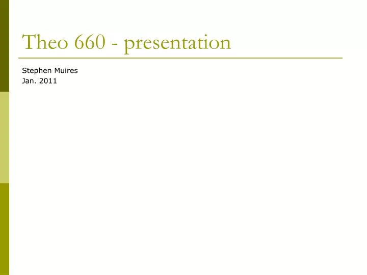 theo 660 presentation