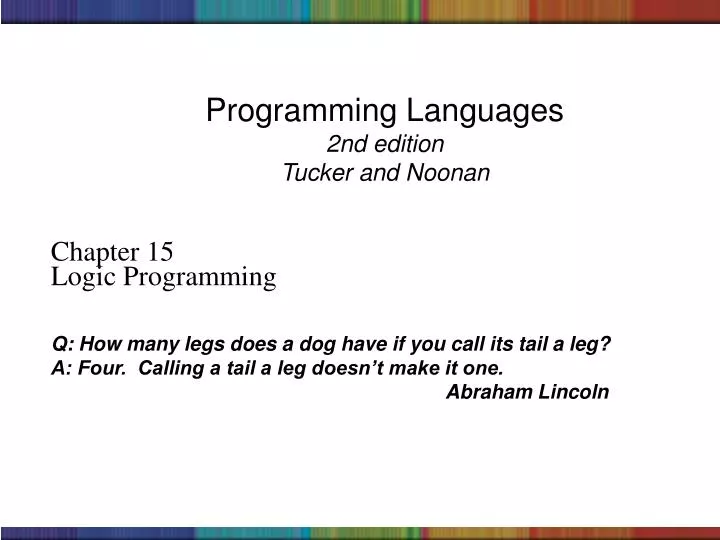 programming languages 2nd edition tucker and noonan