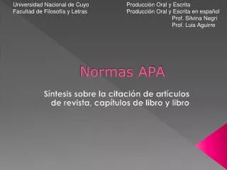 PPT - Tutorial Normas APA PowerPoint Presentation, Free Download - ID ...