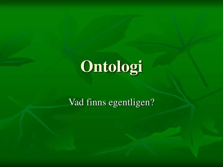 ontologi
