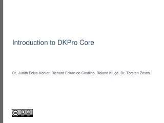 Introduction to DKPro Core