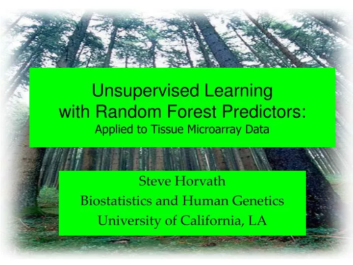 unsupervised learning with random forest predictors applied to tissue microarray data
